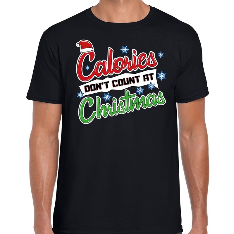 Zwart fout Kerst shirt calories dont count at christmas voor heren Top Merken Winkel